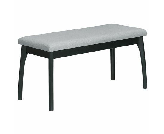 Скамья для прихожей мягкая, ткань серый, каркас венге | Интернет магазин мебели и декора LifeDekor