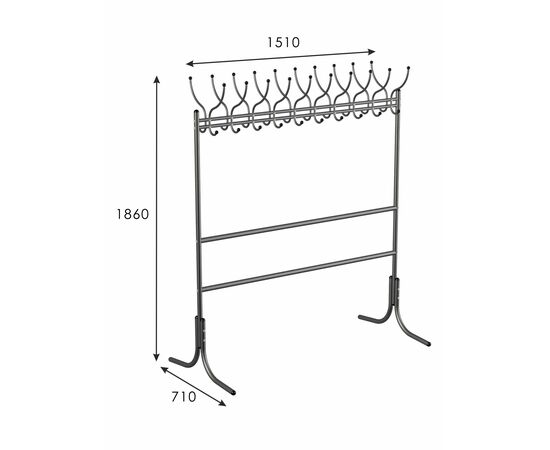 Вешалка напольная М 12 чёрный | Интернет магазин мебели и декора LifeDekor
