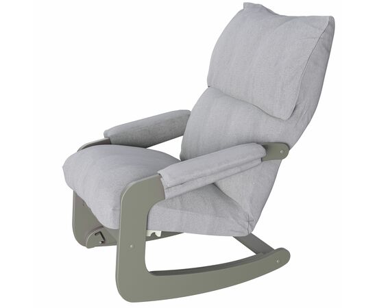 Кресло-качалка (трансформер со стопором) Модель 81 Ткань лунар аш, каркас серый ясень | Интернет магазин мебели и декора LifeDekor