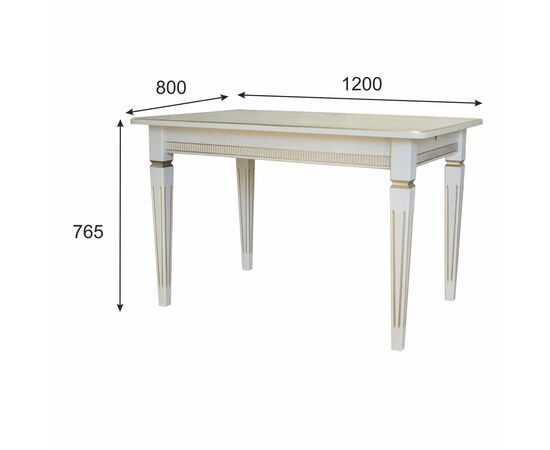 Стол обеденный Васко В 89Н слоновая кость/золото 120*80 | Интернет магазин мебели и декора LifeDekor