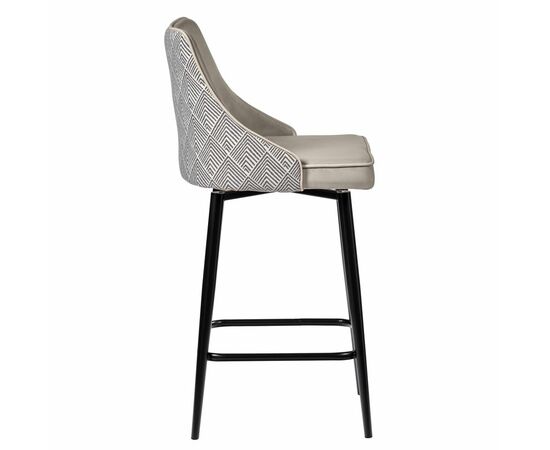 Стул полубарный Dave латте с жаккардом, с поворотным механизмом, изображение 3 | Интернет магазин мебели и декора LifeDekor
