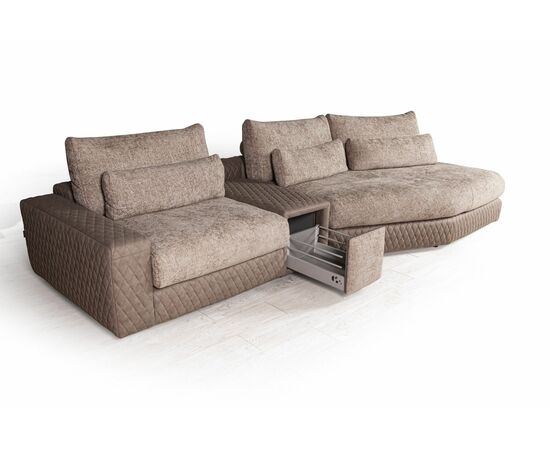 Aldo угловой модульный диван с терминальным углом и баром, изображение 2 | Интернет магазин мебели и декора LifeDekor