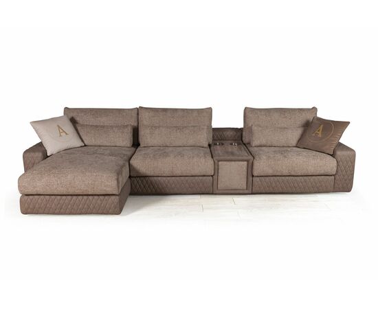 Aldo угловой модульный диван с шезлонгом, баром и столиком, изображение 2 | Интернет магазин мебели и декора LifeDekor