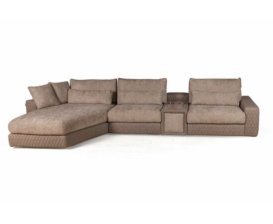 Aldo угловой модульный диван с терминальным шезлонгом, баром и столиком, изображение 2 | Интернет магазин мебели и декора LifeDekor