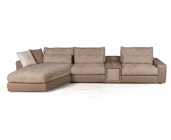 Aldo угловой модульный диван с терминальным шезлонгом, баром и столиком, изображение 4 | Интернет магазин мебели и декора LifeDekor