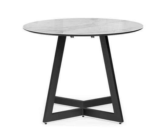 Стол Алингсос 100(140)х100х76 белый мрамор / черный, изображение 5 | Интернет магазин мебели и декора LifeDekor