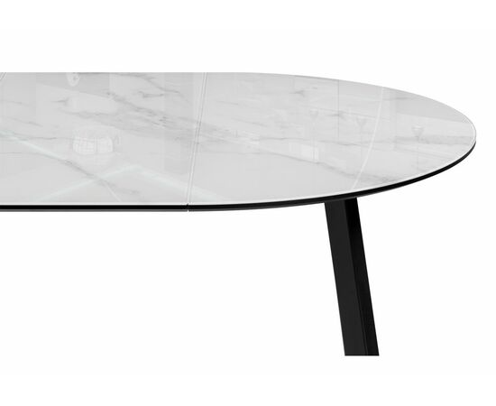 Стол Алингсос 100(140)х100х76 белый мрамор / черный, изображение 6 | Интернет магазин мебели и декора LifeDekor