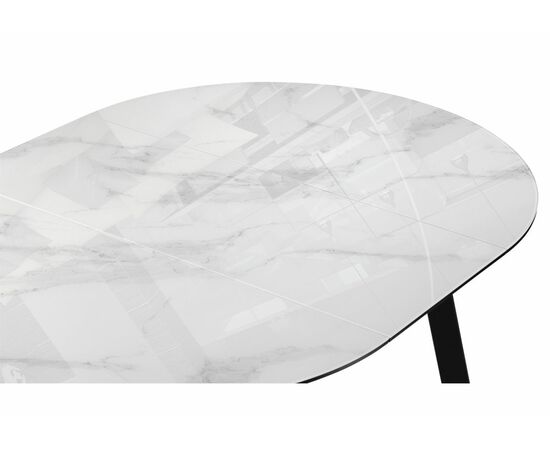 Стол Алингсос 100(140)х100х76 белый мрамор / черный, изображение 7 | Интернет магазин мебели и декора LifeDekor