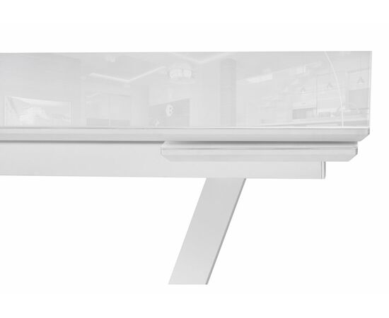 Стол стеклянный Конор 140(200)х80х73 ультра белый / белый, изображение 5 | Интернет магазин мебели и декора LifeDekor