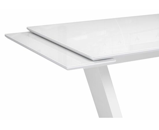 Стол стеклянный Конор 140(200)х80х73 ультра белый / белый, изображение 6 | Интернет магазин мебели и декора LifeDekor