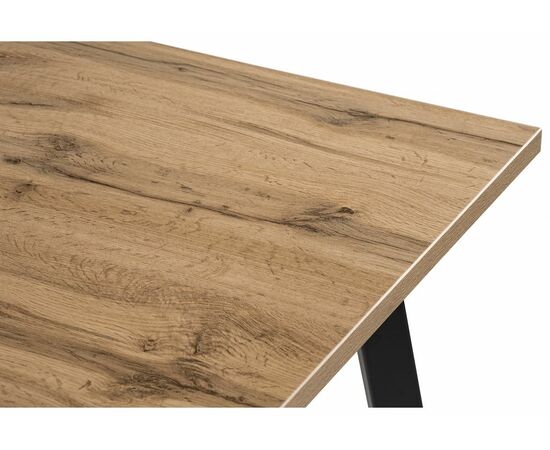 Стол деревянный Тринити Лофт 120x80x75 25 мм дуб вотан / черный матовый, изображение 4 | Интернет магазин мебели и декора LifeDekor