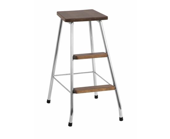 Стул-стремянка (хром/орех) | Интернет магазин мебели и декора LifeDekor