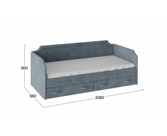 Кровать с мягкой обивкой и ящиками «Кантри» Тип 1 (900), изображение 2 | Интернет магазин мебели и декора LifeDekor