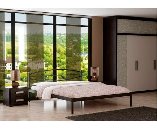 Кровать Аура (140х200/ цвет Чёрный/ металлическое основание), изображение 2 | Интернет магазин мебели и декора LifeDekor