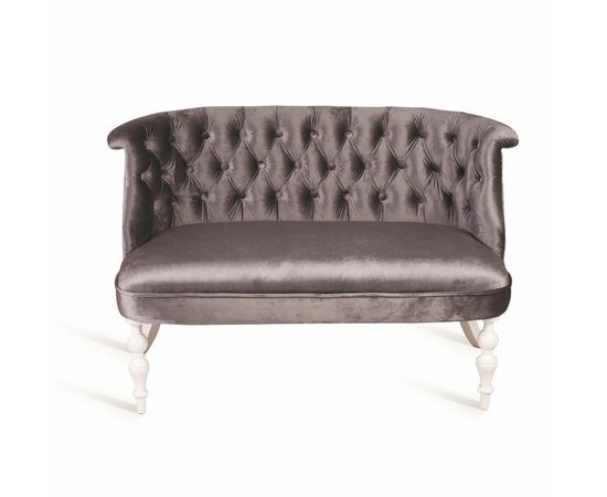 Диван Бархат (эмаль белая / 36 - голубовато-серый) | Интернет магазин мебели и декора LifeDekor