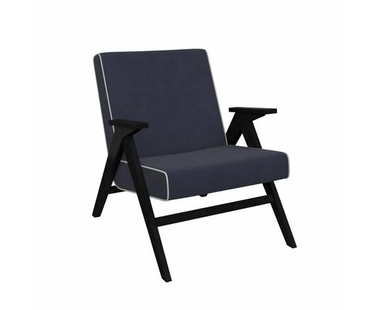 Кресло "Вест" (Венге, ткань Verona Denim Blue, кант Verona Light Grey ) | Интернет магазин мебели и декора LifeDekor