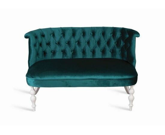 Диван Бархат (эмаль белая / 23 - изумрудный) | Интернет магазин мебели и декора LifeDekor