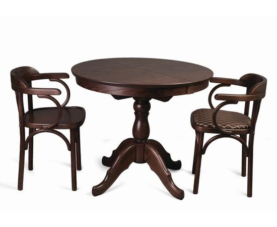 Стол обеденный Круглый-0090 (темный тон), изображение 4 | Интернет магазин мебели и декора LifeDekor