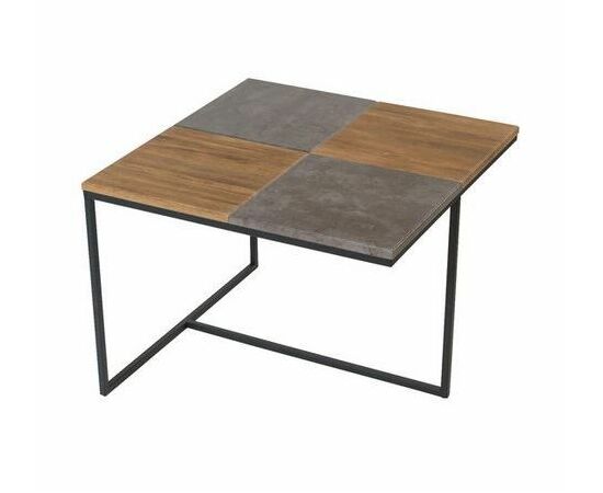 Стол журнальный "Фьюжн квадро" (Дуб американский/серый бетон) | Интернет магазин мебели и декора LifeDekor