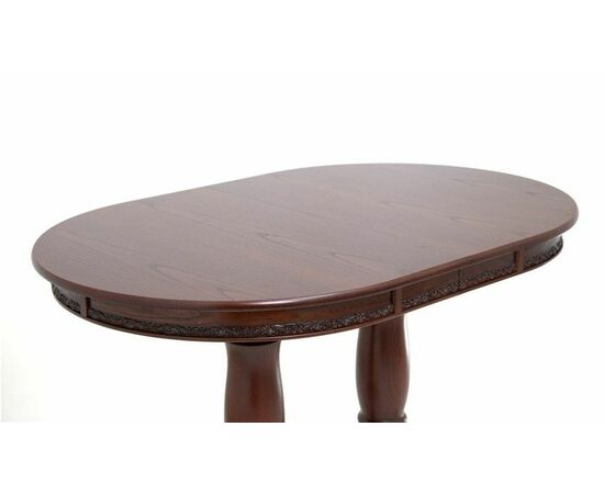 Стол овальный раздвижной Милорд (80х120х160) Темный орех + патина черная., изображение 3 | Интернет магазин мебели и декора LifeDekor