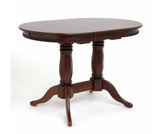 Стол овальный раздвижной Милорд (80х120х160) Темный орех + патина черная. | Интернет магазин мебели и декора LifeDekor