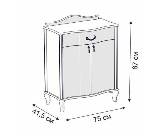 Комод "Джульетта" с распашными дверцами (дуб шампань) Вис, изображение 3 | Интернет магазин мебели и декора LifeDekor