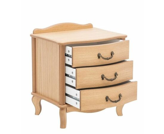 Тумбочка прикроватная "Джульетта" 3 ящ. (светлый дуб) Вис, изображение 2 | Интернет магазин мебели и декора LifeDekor