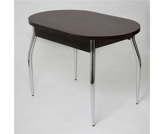 Стол обеденный овальный Универсальный (ЛДСП 32 мм/Венге/ноги хром Элегант), изображение 2 | Интернет магазин мебели и декора LifeDekor