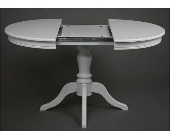 Стол обеденный круглый раздвижной Эгина-2 (Белый/шпон бук) тип 2, изображение 6 | Интернет магазин мебели и декора LifeDekor