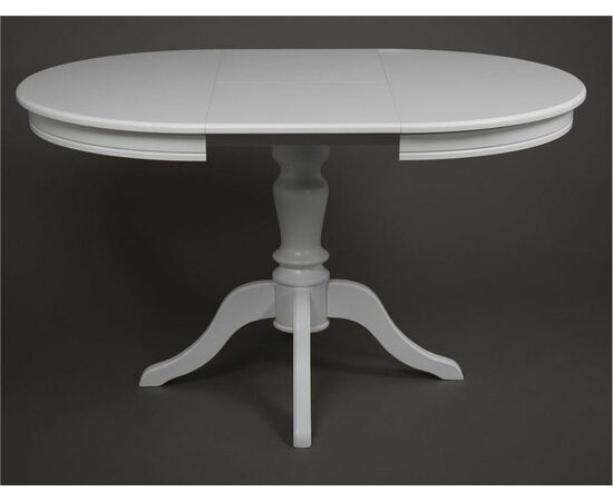 Стол обеденный круглый раздвижной Эгина-2 (Белый/шпон бук) тип 2, изображение 7 | Интернет магазин мебели и декора LifeDekor