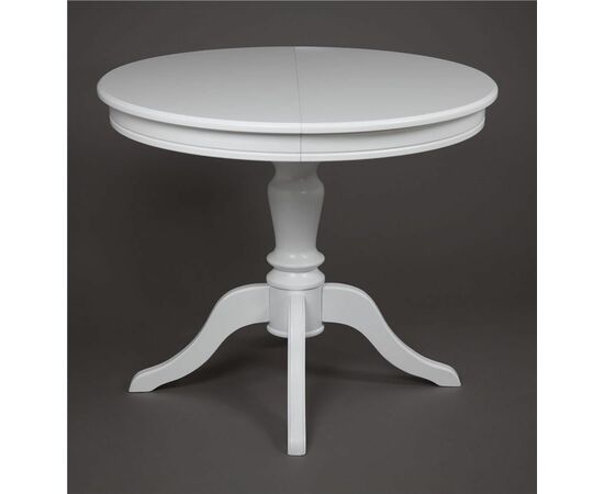 Стол обеденный круглый раздвижной Эгина-2 (Белый/шпон бук) тип 2, изображение 5 | Интернет магазин мебели и декора LifeDekor