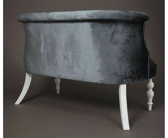 Диван Бархат (эмаль белая / 25 - грязно-голубой), изображение 3 | Интернет магазин мебели и декора LifeDekor