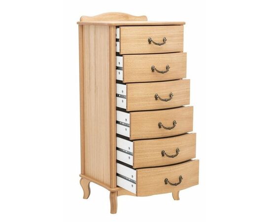 Комод "Джульетта" узкий 6 ящ. (светлый дуб) Вис, изображение 2 | Интернет магазин мебели и декора LifeDekor