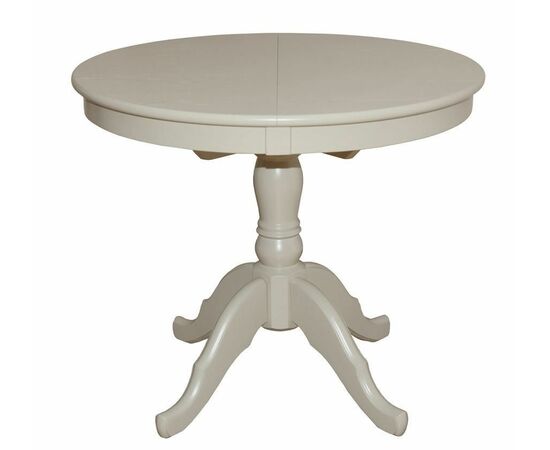 Стол обеденный раздвижной Круглый D1000  (Слоновая кость/массив березы, МДФ, ШПОН) | Интернет магазин мебели и декора LifeDekor