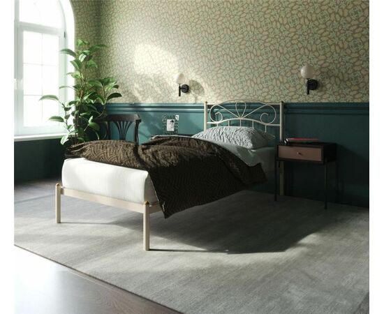 Кровать "Глэдис" без изножья (90х200/ноги металл/цвет Бежевый), изображение 2 | Интернет магазин мебели и декора LifeDekor