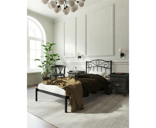 Кровать "Глэдис" без изножья (90х200/ноги металл/цвет Чёрный) | Интернет магазин мебели и декора LifeDekor