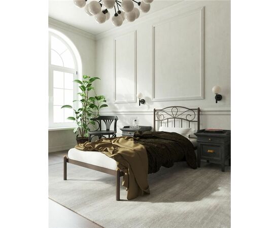 Кровать "Глэдис" без изножья (90х200/ноги металл/цвет Коричневый бархат) | Интернет магазин мебели и декора LifeDekor