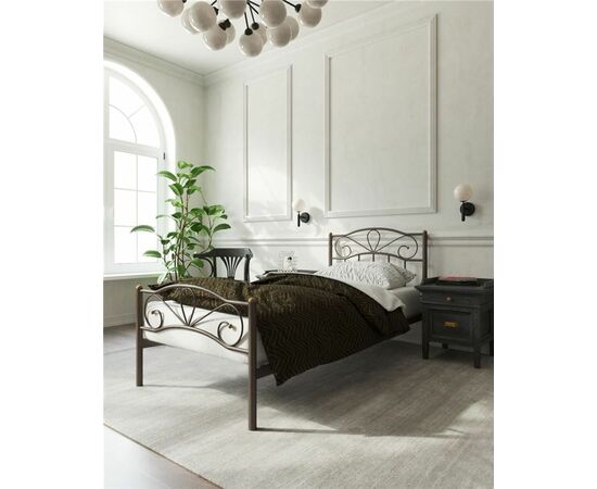 Кровать с изножьем "Глэдис"  (90х200/ноги металл/цвет Коричневый бархат), изображение 3 | Интернет магазин мебели и декора LifeDekor