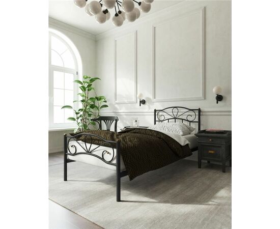 Кровать с изножьем "Глэдис"  (90х200/ноги металл/цвет Чёрный) | Интернет магазин мебели и декора LifeDekor