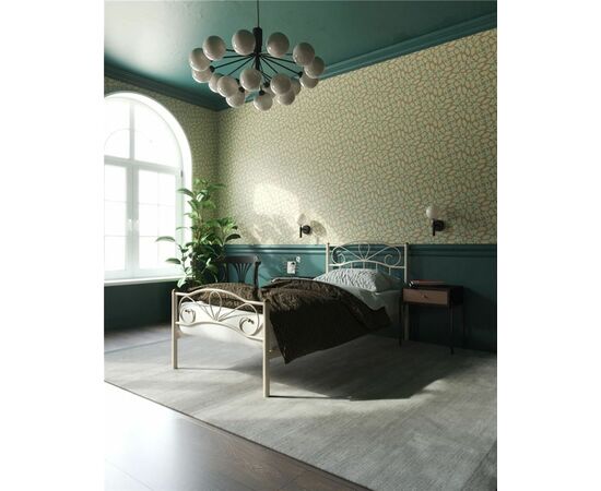 Кровать с изножьем "Глэдис" (90х200/ноги металл/цвет Бежевый), изображение 3 | Интернет магазин мебели и декора LifeDekor