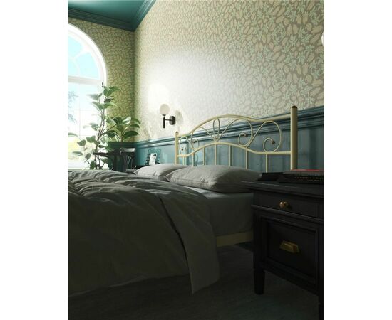 Кровать с изножьем Глэдис  (140х200/ноги металл/цвет Бежевый), изображение 3 | Интернет магазин мебели и декора LifeDekor