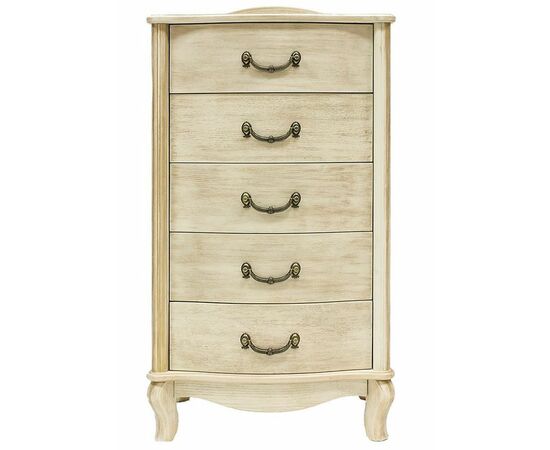 Комод "Джульетта" узкий 5 ящ. (дуб шампань/золотая патина) Вис, изображение 3 | Интернет магазин мебели и декора LifeDekor