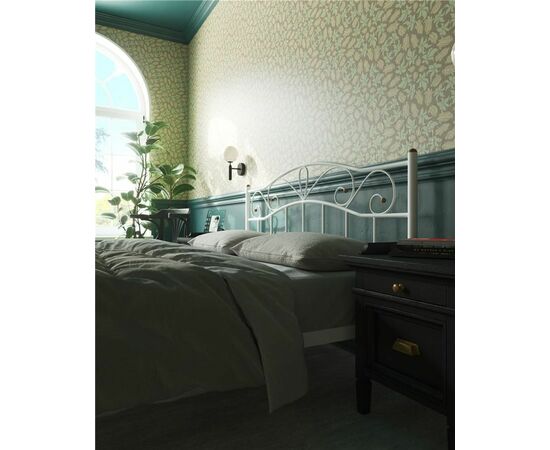 Кровать с изножьем "Глэдис"  (120х200/ноги металл/цвет Белый), изображение 4 | Интернет магазин мебели и декора LifeDekor