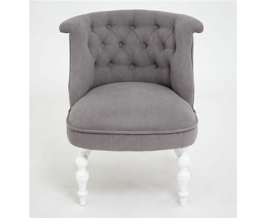 Кресло Бархат (эмаль белая / RS15 - серый), изображение 3 | Интернет магазин мебели и декора LifeDekor