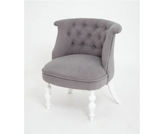 Кресло Бархат (эмаль белая / RS15 - серый) | Интернет магазин мебели и декора LifeDekor
