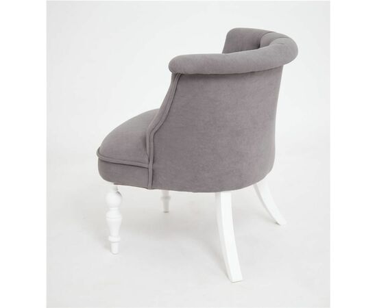 Кресло Бархат (эмаль белая / RS15 - серый), изображение 2 | Интернет магазин мебели и декора LifeDekor