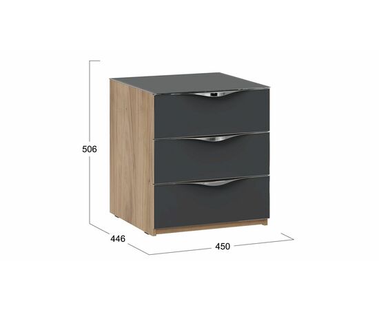 Тумба прикроватная с 3 ящиками «Глосс», изображение 2 | Интернет магазин мебели и декора LifeDekor