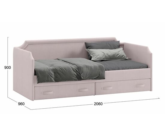 Кровать с мягкой обивкой и ящиками «Кантри» Тип 1 (900), изображение 2 | Интернет магазин мебели и декора LifeDekor