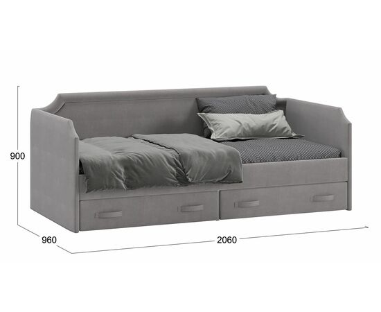 Кровать с мягкой обивкой и ящиками «Кантри» Тип 1 (900), изображение 2 | Интернет магазин мебели и декора LifeDekor