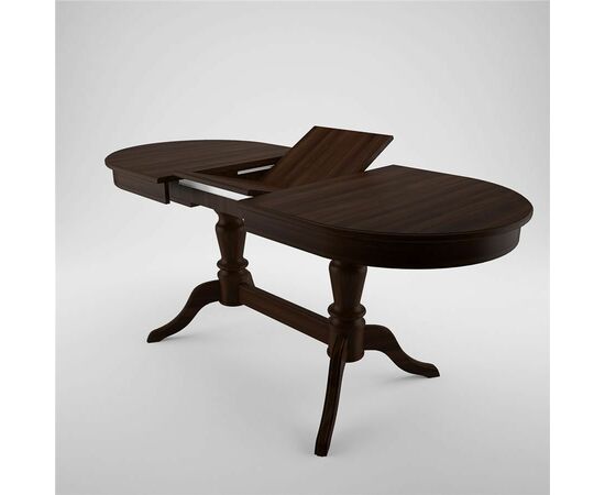 Стол обеденный овальный раздвижной Бардис-2 (Темный орех/шпон дуба), изображение 3 | Интернет магазин мебели и декора LifeDekor